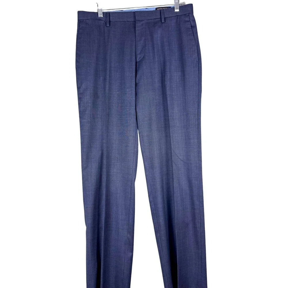 Banana Republic Pants Mens 33 Blue Tailored Slim Fit Dress Trousers Office 34x34
